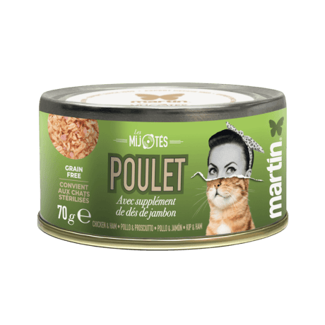 Martín Les Mijotés Pollo y Jamón Estofado 70gr para Gatos Adultos