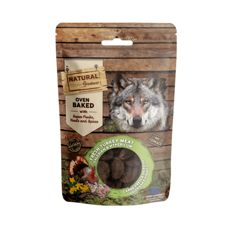 Natural Greatness Galletas Horneadas de Pavo con Valeriana e Hipérico Relajante 100gr para Perros