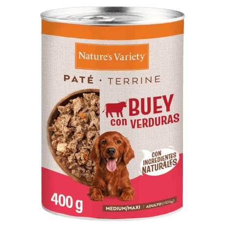 Nature's Variety Paté de Buey Lata 400g para Perros Medium / Maxi Adultos