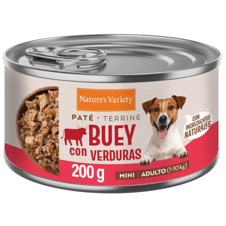 Nature's Variety Paté de Buey Lata 200g para Perros Mini Adultos