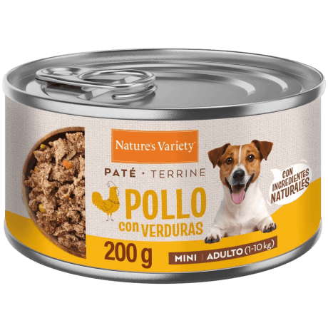 Nature's Variety Paté de Pollo Lata 200gr para Perros Mini Adultos