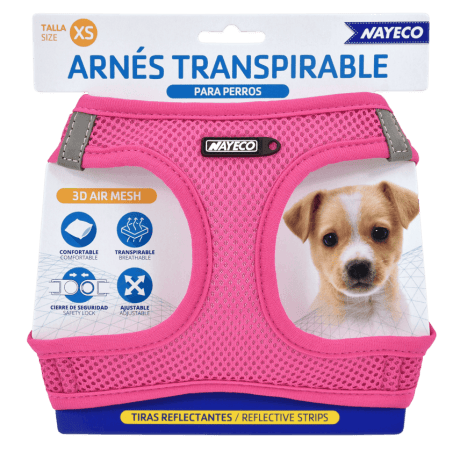 Arnés Transpirable para Perros Mini Fucsia para perro, detalle