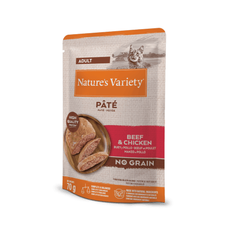Nature's Variety Pat&eacute; No Grain de Buey y Pollo 70gr para Gatos Adultos