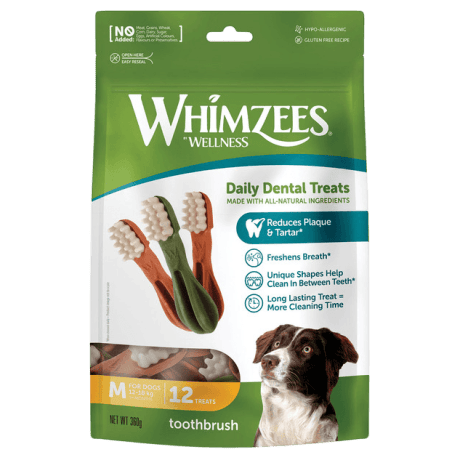 Whimzees Toothbrush Snacks Dentales Naturales para Perros