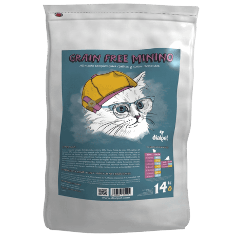 Dialpet Minino Pollo, Atún y Salmón Grain Free 4Kg para Gatos Kitten