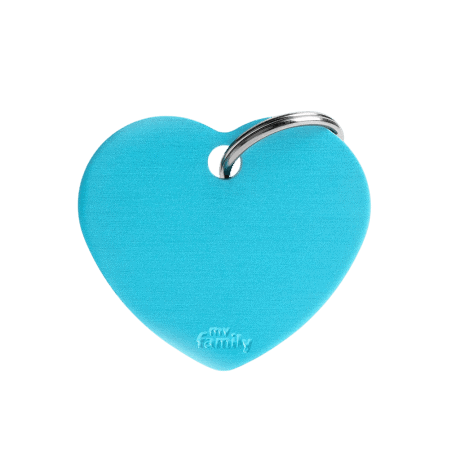 MyFamily Placa de Identificaci&oacute;n Basic Coraz&oacute;n de Aluminio Azul Claro