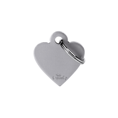 Placa de Identificación Basic Corazón de Aluminio Gris para perro, detalle