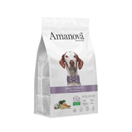 Amanova Low Grain Mobility Pescado Blanco Para Perros