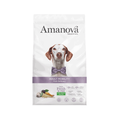 Low Grain Mobility Pescado Blanco para perro, detalle