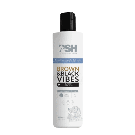 PSH Champú Brown & Black Vibes 300ml para Perros y Gatos - Mantos Marrones y Negros