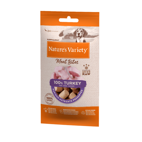 Nature's Variety Bocaditos Meat Bites Pavo Liofilizado 20gr para perros