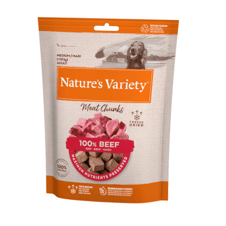 Nature's Variety Meat Chunks Buey liofilizado 50gr para perros