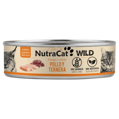 NutraCat WILD de Pollo y Ternera 80gr para Gatos