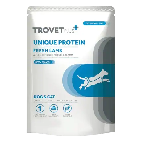 Trovet Plus Unique Protein Cordero: Alimento Húmedo Monoproteico 300gr para Perros y Gatos