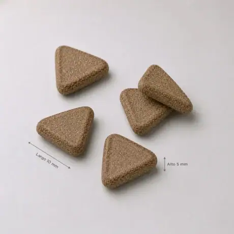 Croqueta del pienso Amanova Sterilised Salmon Deluxe para gatos esterilizados, con sus medidas