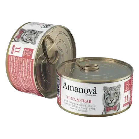 Amanova Filetes de Atún y Cangrejo en gelatina 70gr Para Gato