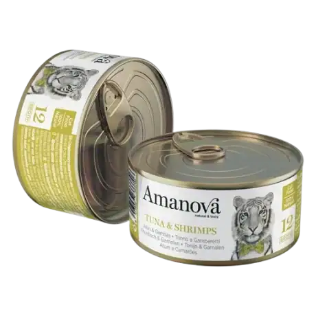 Amanova Filetes de Atún y Gambas en Caldo 70gr Para Gato