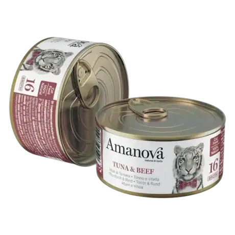 Amanova Filetes de Atún y Ternera en Caldo 70gr Para Gato