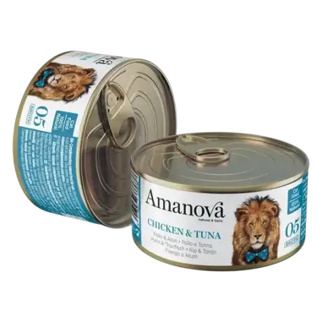 Amanova Filetes de Pollo y Atún en caldo 70gr Para Gato