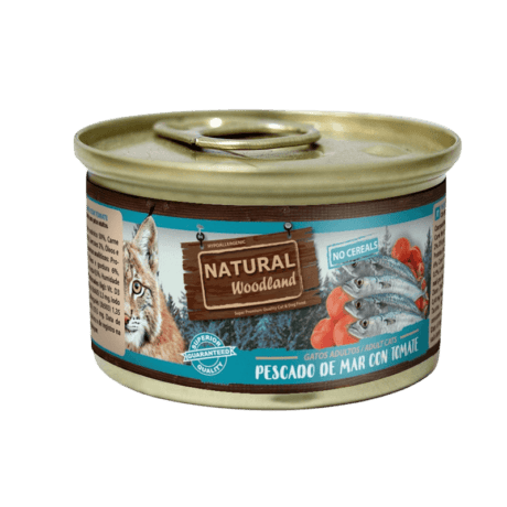Natural Woodland Pescado de mar con Tomate 85gr Para Gatos