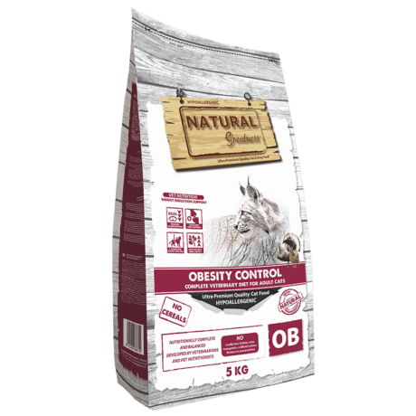Composición del pienso para obesidad Natural Greatness para gato