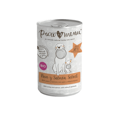 Puromenu Menú Pavo y Salmón Select BIO 400gr Para Perros