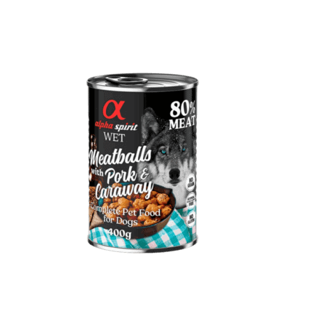 Alpha Spirit Albóndigas de Cerdo y Alcaravea (Lata 400gr) Para Perros
