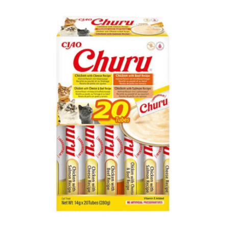 Churu Variedades De Pollo y Ternera (20 Churus) Amarillo Para Gatos