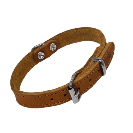 Collar de Cuero Liso Varios Colores para perro, detalle