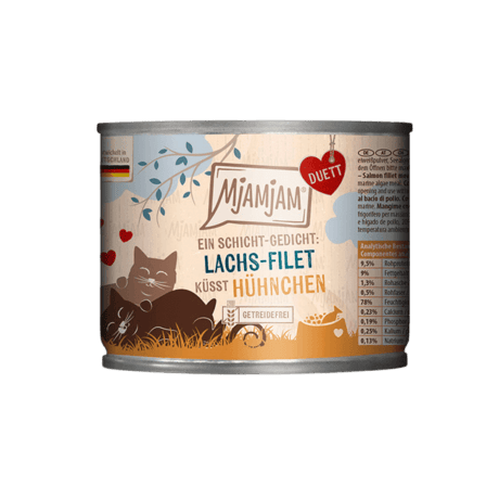 MjAMjAM Duet Pollo y Salm&oacute;n Pat&eacute; y Trozos 190gr Para Gatos
