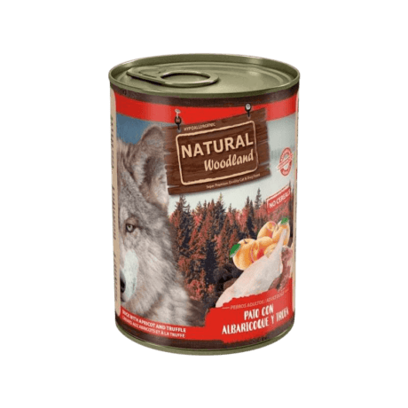 Natural Woodland Pato con Albaricoque 400gr Para Perros