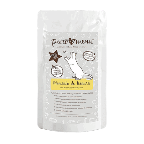 Puromenu Men&uacute; Momento de Ternura BIO Pollo 100gr Para Gatos