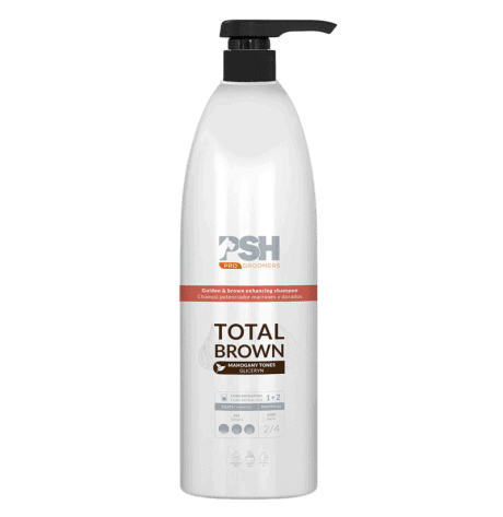 PSH Champú Total Brown 1L para Perros - Mantos Marrones y Dorados