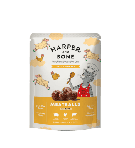 Harper and Bone Fresh Market Alb&oacute;ndigas de Cerdo Ib&eacute;rico, Pollo, Cordero 85gr Para Gato