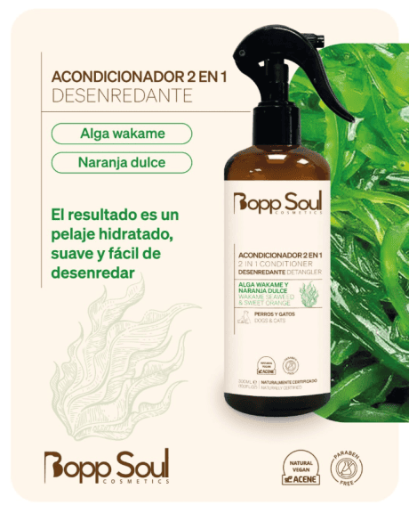 Acondicionador 2 en 1 Desenredante para perro y gato, detalle