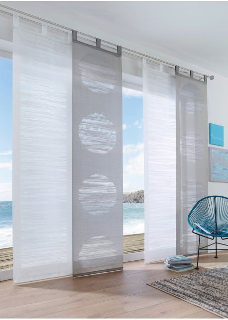 PATIO DOOR WINDOW TREATMENTS IDEAS WITH BI-COLOR CURTAINS PANELS