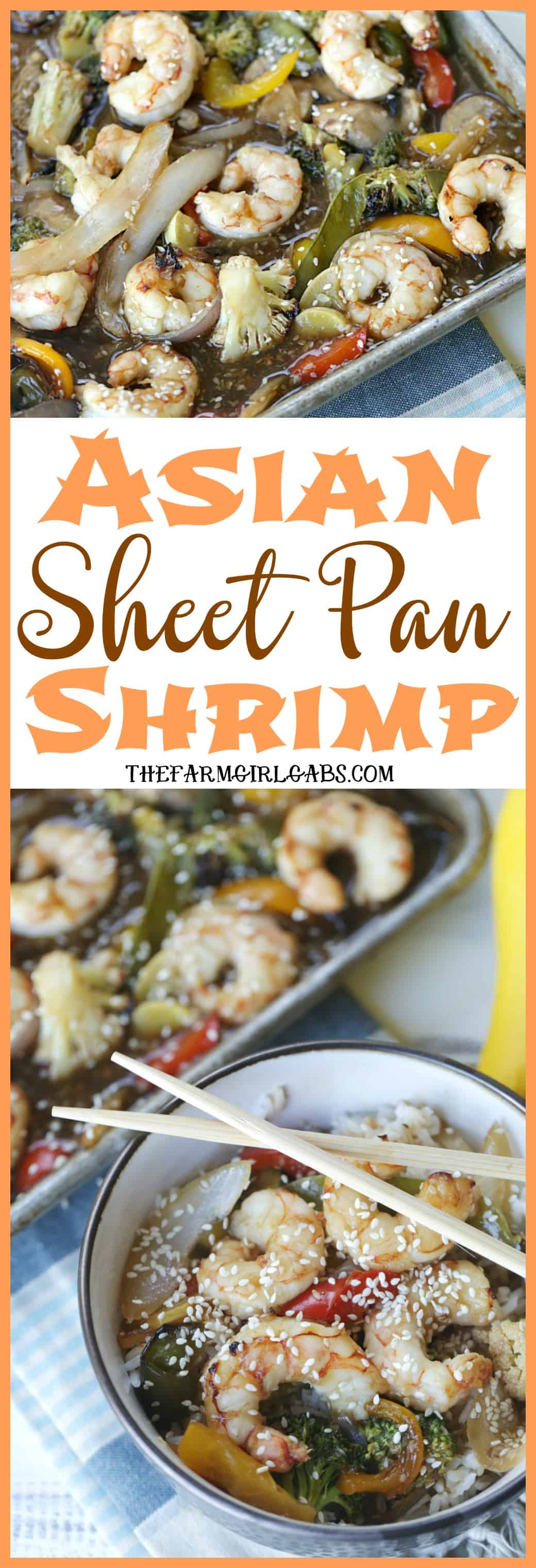 This quick and easy Asian Sheet Pan Shrimp dinner is perfect for Fish Fridays during the Lenten season. #wpseafood #seafood #maindish #shrimprecipe #dinnerideas