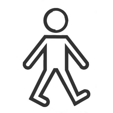 Outline of a person walking