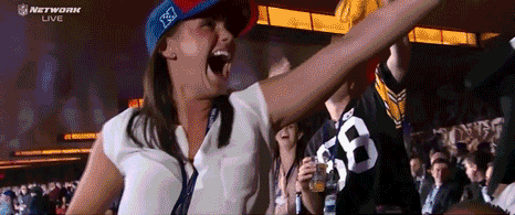 NFL Draft 2013 First Round Live GIF Party 1 Giants Fan Girl Reacts to Pugh Pick NFL Draft 2013 Still