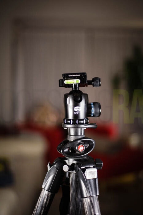 Aspecto general de la rótula sirui k20x montada en el manfrotto x pro3