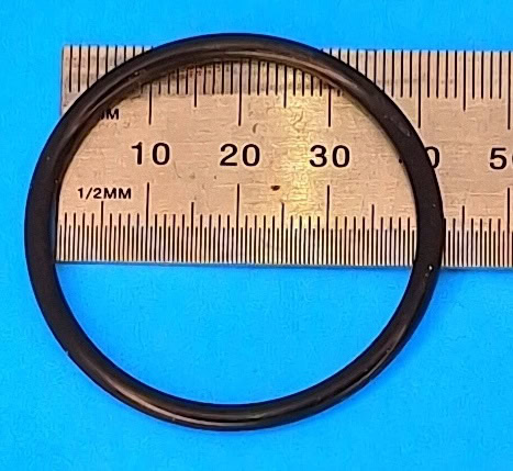 A picture of a small rubber o-ring