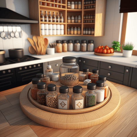 lazy susan organizes a kitchen for seniors