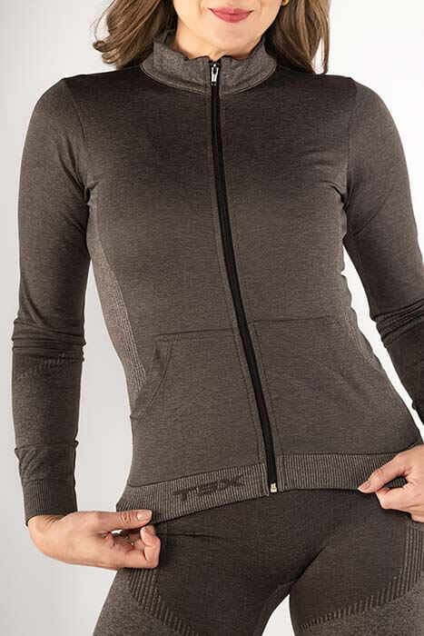 CHOMPA JASPEADO MUJER CIERRE FLEX TSX
