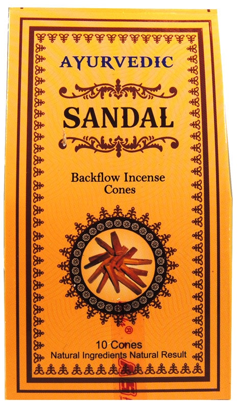 Encens Ayurvedic Santal 10 cônes Backflow