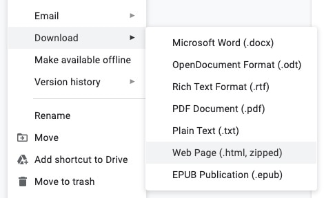 Download-Google-Docs-File-as-a-Web-Page