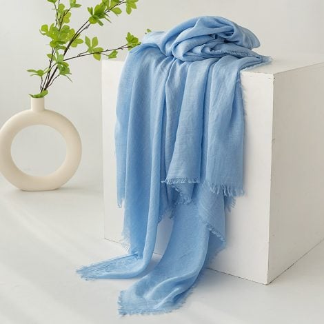 Thin Type Sunscreen Scarf Imitation Cotton And Linen Solid Color Simple Shawl