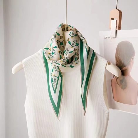 Diamond Neckerchief Crepe De Chine Scarf