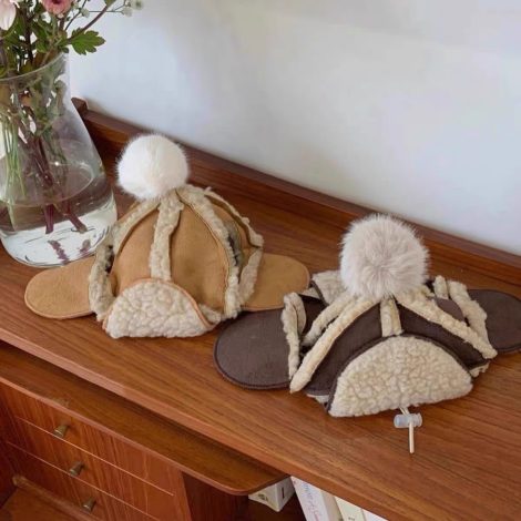 Fleece-lined Thermal And Windproof Lamb Fur Pet Hat