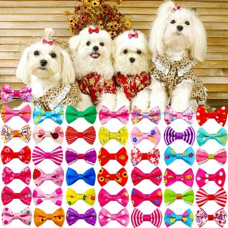 Pet Hairpin Headwear Dog Cat Ornaments Bow Headflower