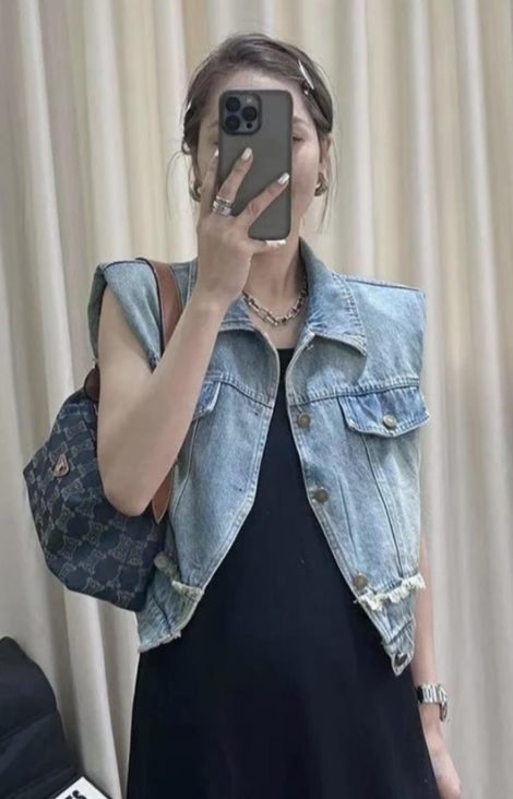 Denim Vest Women's High-end Chic Fashionable Vest Thin Sleeveless Tops For Women